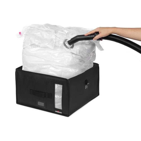 Vákuový/vystužený látkový úložný box na oblečenie 42x42x25 cm Trunks Infinity – Compactor