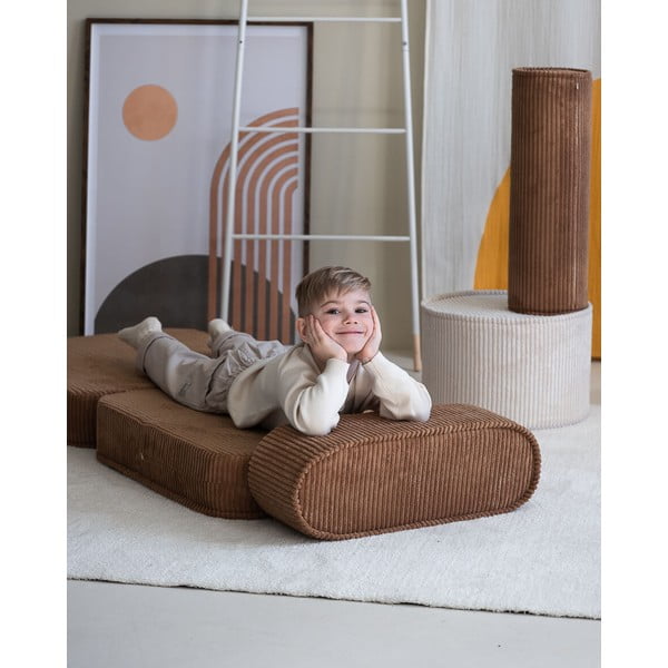 Hnedé menčestrové detské kresielko Flip – Wigiwama-image-3