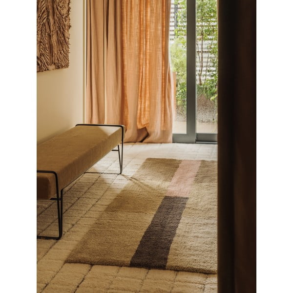 Ručne tkaný vlnený behúň 80x230 cm Chroma Dusty Pink – Lorena Canals-image-1