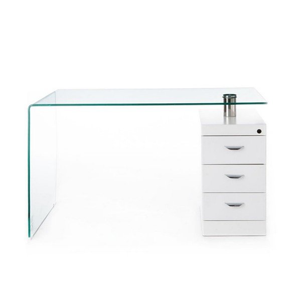 Pracovný stôl so sklenenou doskou 65x125 cm Bow – Tomasucci-image-2