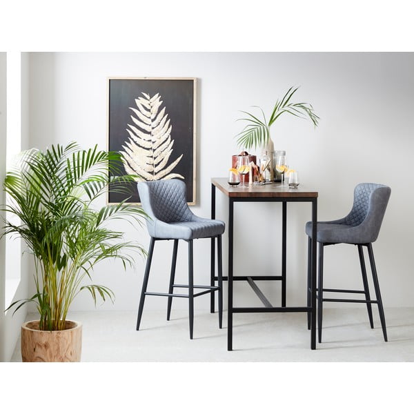 Sivá barová stolička z imitácie kože (výška sedadla 77 cm) Ottowa – Unique Furniture-image-1