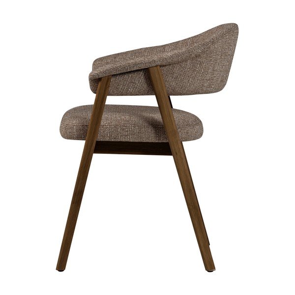 Hnedá čalúnená jedálenská stolička s podrúčkami Tunar – WOOOD-image-3