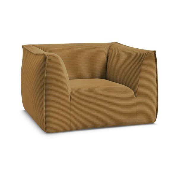 Menčestrové kreslo v horčicovej farbe Giorgia – Bobochic Paris