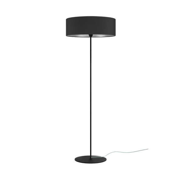 Čierna stojacia lampa s detailom v striebornej farbe Sotto Luce Tres XL, ⌀ 45 cm