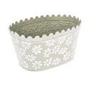 Zelený kovový kvetináč Dakls Daisy, výška 14,5 cm