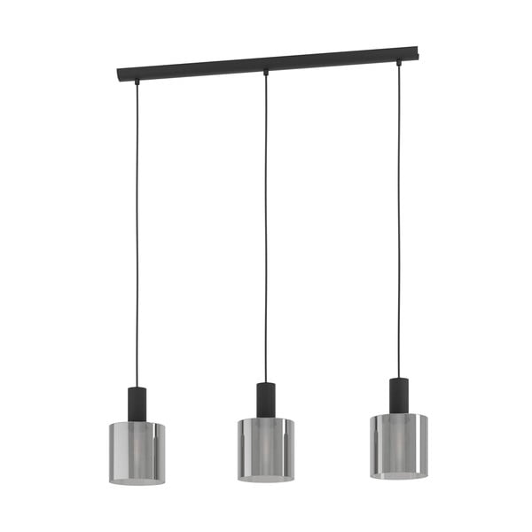 Čierne závesné svietidlo so skleneným tienidlom GOROSIBA – EGLO