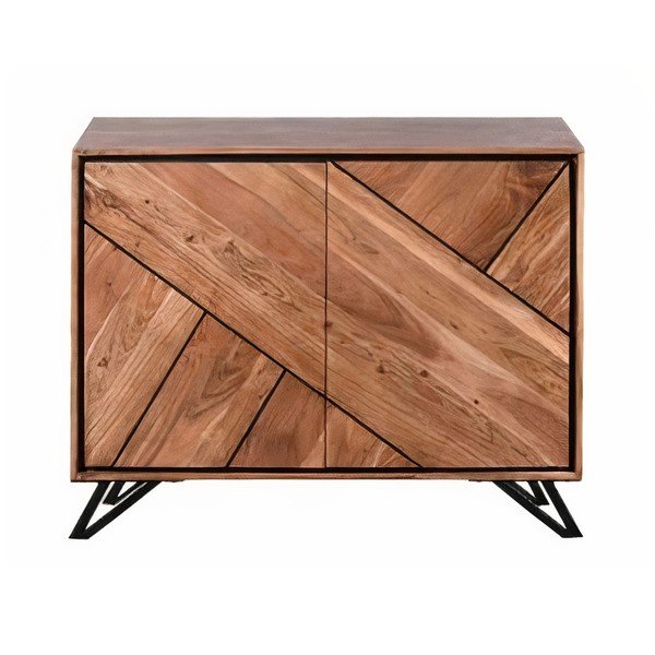 Skrinka z masívu akácie v prírodnej farbe 120x78x40 cm Ambala – Interia Home & Living