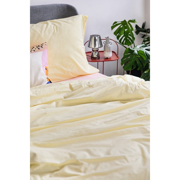 Vanilkovožlté bavlnené obliečky na dvojlôžko Bonami Selection, 200 x 200 cm-image-4