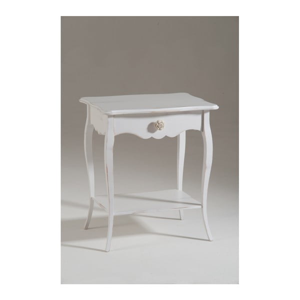 Biely drevený odkladací stolík Castagnetti Elisa
