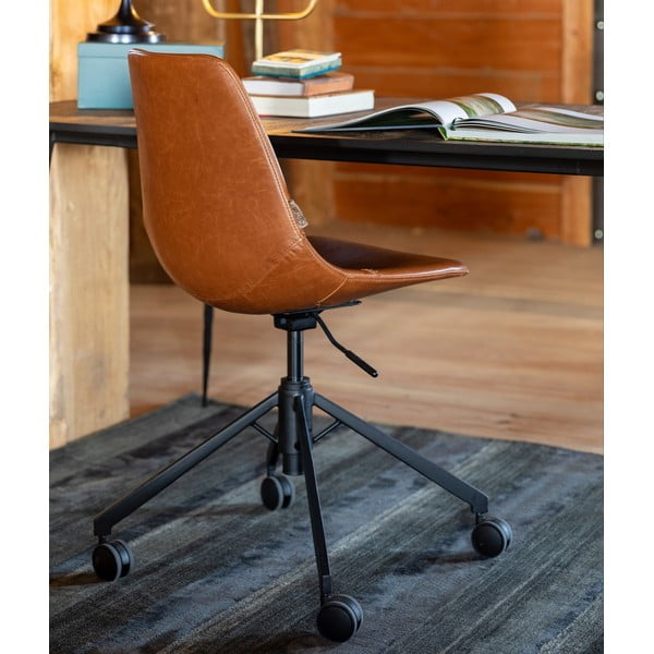 Hnedá kancelárska stolička na kolieskach Dutchbone Franky-image-1