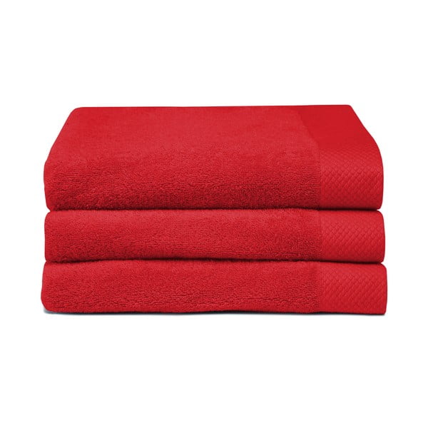 Sada 3 červených uterákov Seahorse Pure, 60 × 110 cm