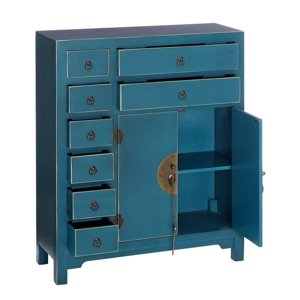 Modrá vysoká komoda 73x90 cm Oriente – Ixia-image-2