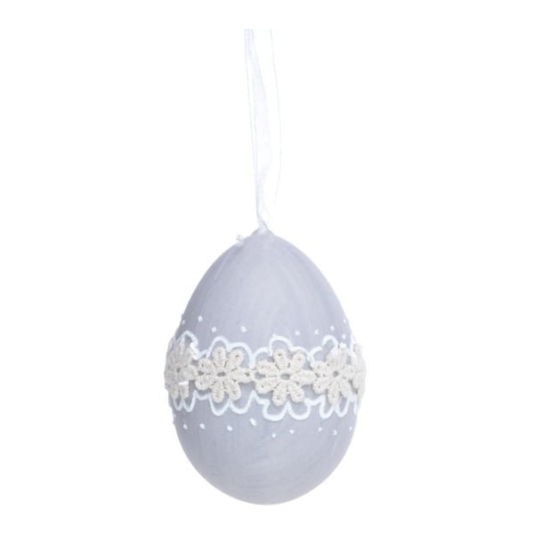 Sivá závesná dekorácia Ewax Egg Flower