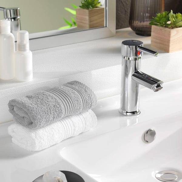 Svetlosivý froté bavlnený uterák 30x50 cm Tendresse – douceur d'intérieur-image-1