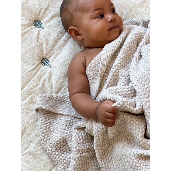 Svetložltá/modrá prešívaná detská deka z Bio bavlny 90x120 cm Balloon – Cam Cam Copenhagen-image-1