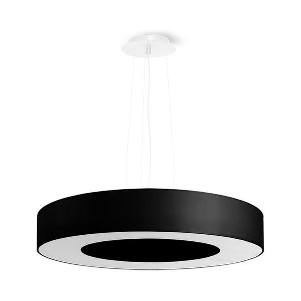 Čierne závesné svietidlo s textilným tienidlom ø 50 cm Galata Slim – Nice Lamps