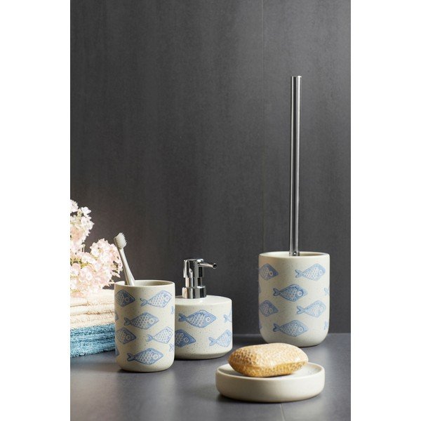 Modro-biely keramický téglik na kefky Wenko Aquamarin-image-1