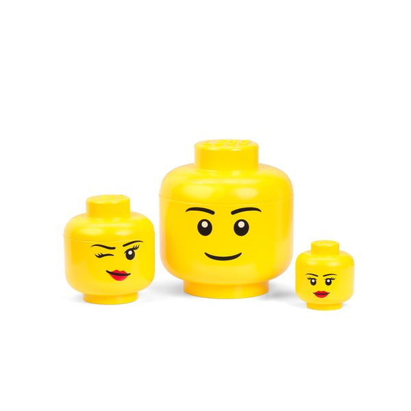 Žltý úložný box v tvare hlavy LEGO® Winky, ⌀ 16,3 cm-image-2