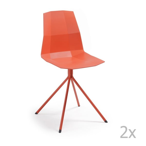 Sada 2 červených jedálenských stoličiek La Forma Pixel