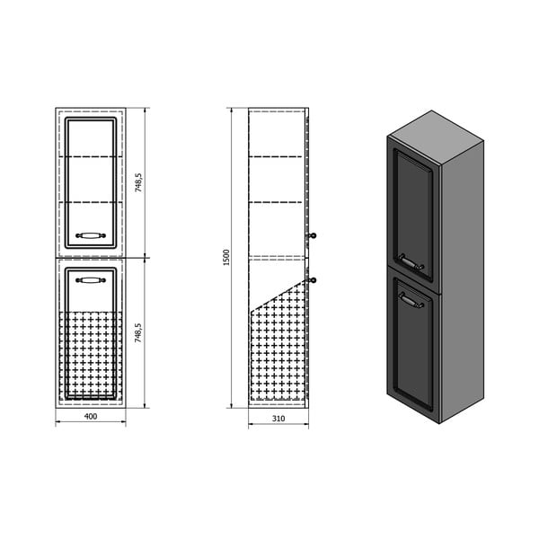 Biela kúpeľňová skrinka 40x150 cm Favolo – Sapho-image-4