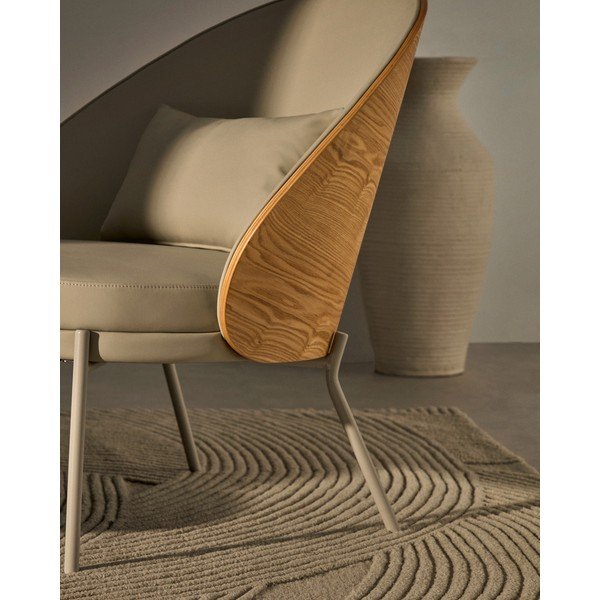 Béžové ženilkové kreslo Eamy – Kave Home-image-1