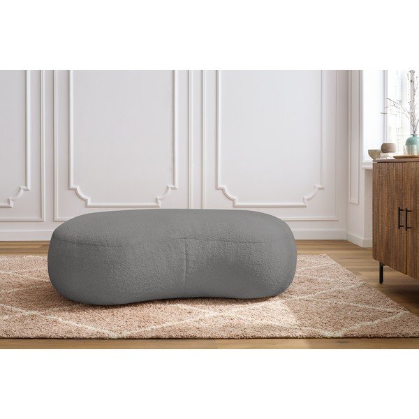 Svetlosivá podnožka z textílie bouclé Saint-Germain – Bobochic Paris-image-1