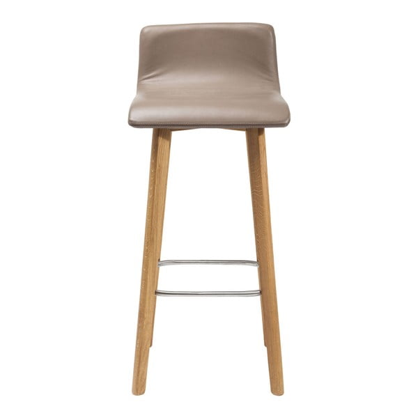 Sivá barová stolička s koženým čalúnením Kare Design Levi