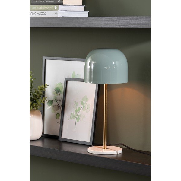 Stolová lampa v mentolovej farbe s kovovým tienidlom (výška 50 cm) Manta – Leitmotiv-image-1