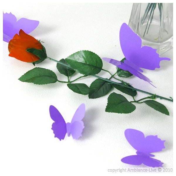 Sada 12 fialových samolepiek Ambiance Butterflies-image-3