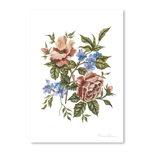 Plagát Rustic Wildflower Bouquet by Shealeen Louise, 30 x 42 cm