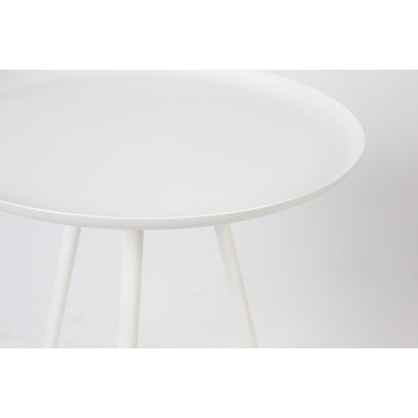 Biely odkladací stolík White Label Frost-image-1