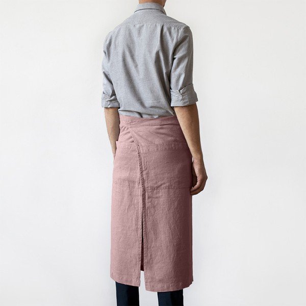 Starofialová ľanová zástera Linen Tales Garcon, dĺžka 76 cm-image-1