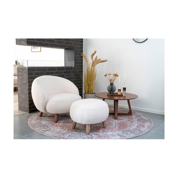 Krémovobiele kreslo s podnožkou Savona – House Nordic-image-1