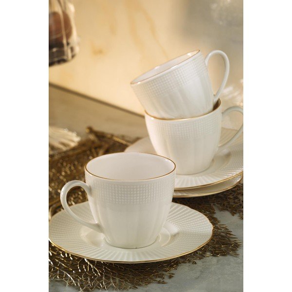 Súprava 6 porcelánových šálok na kávu s tanierikom Kutahya Café, 200 ml-image-1