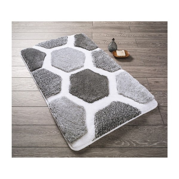 Sivá predložka do kúpeľne Confetti Bathmats Tenedos, 70 × 120 cm