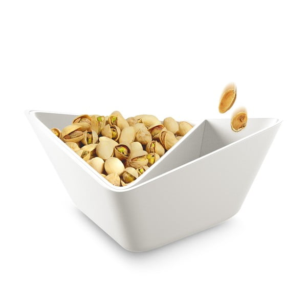 Trojitá servírovacia miska Nut+Olive Bowl, biela