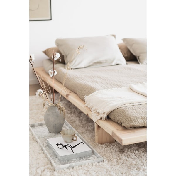 Čierna dvojlôžková posteľ s roštom 140x200 cm Japan - Karup Design-image-1