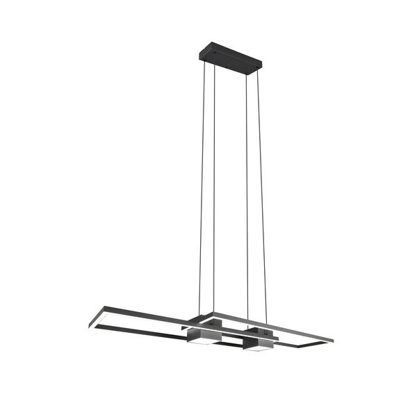 Matne čierne LED stmievateľné závesné svietidlo na diaľkové ovládanie Albany – Trio-image-2