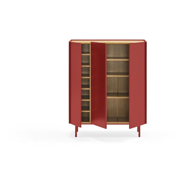 Červená vysoká komoda v dekore duba 95x120 cm Arista – Teulat-image-3