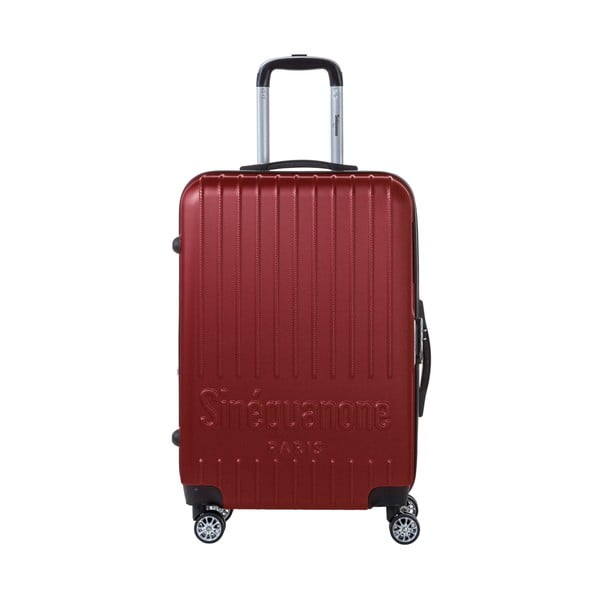 Tmavočervený cestovný kufor na kolieskách s kódovým zámkom SINEQUANONE Chandler, 71 l