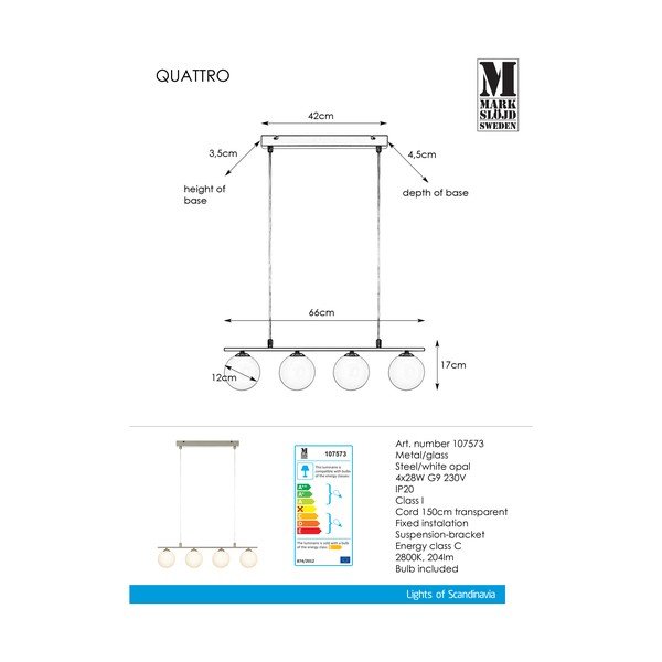 Kovové závesné svietidlo Markslöjd Quattro-image-3