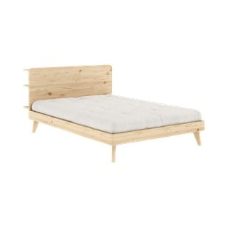 Dvojlôžková posteľ s roštom 140x200 cm v prírodnej farbe Retreat - Karup Design