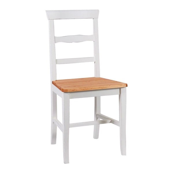 Biela buková stolička so svetlohnedým sedákom Biscottini Addy