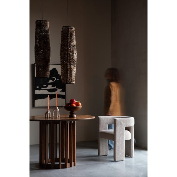 Krémovobiele čalúnené jedálenské kreslo s podrúčkami Medina – Dutchbone-image-1