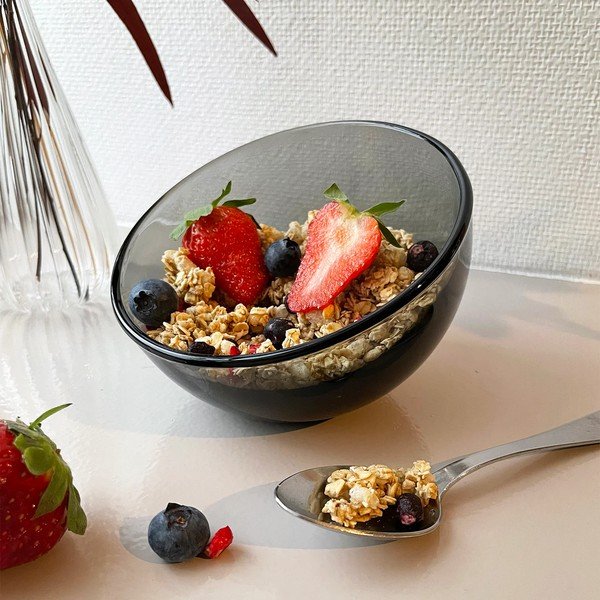 Antracitovosivá sklenená misa La Rochère Bubble-image-1