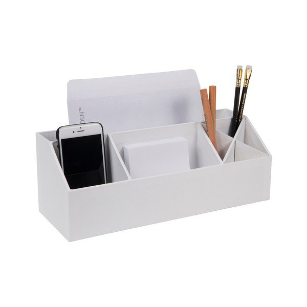 Biely stolový organizér na písacie pomôcky Bigso, 33,5 × 12,5 cm-image-2