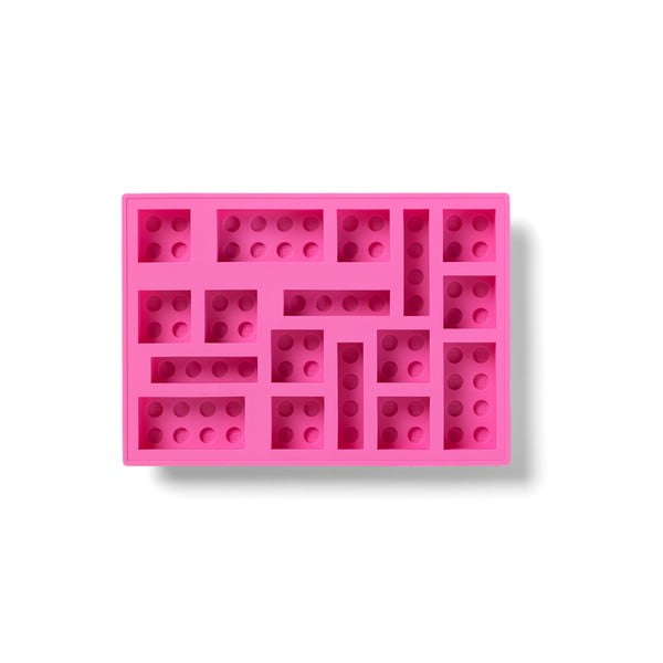 Ružová silikónová forma na ľad v tvare dielika LEGO®