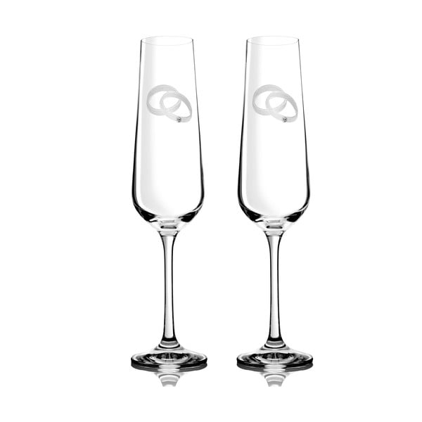Sada 2 pohárov na šampanské Agape so Swarovski Elements v luxusnom balení