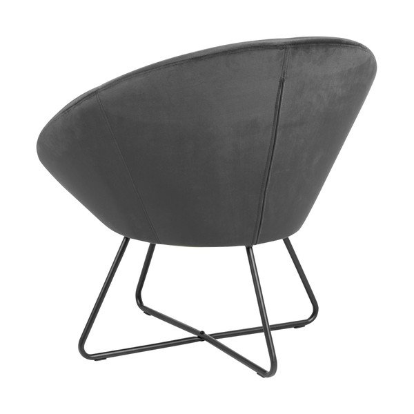 Sivé zamatové kreslo Actona Center-image-3