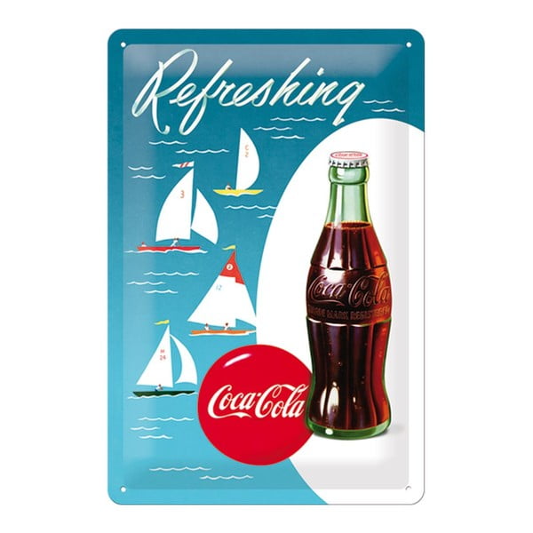 Plechová ceduľa Refreshing Coca Cola